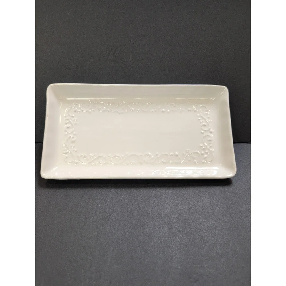 Maioliche Jessica Cream Rectangular Tray Platter Made in Italy READ